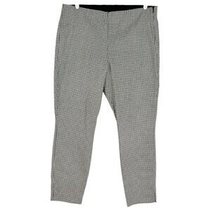 Old Navy Women's Black Tan Stretch Houndstooth Ankle Pants Size 14 Zip Side NWOT